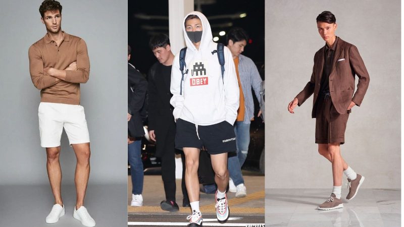mix đồ với quần short nam dạo phố