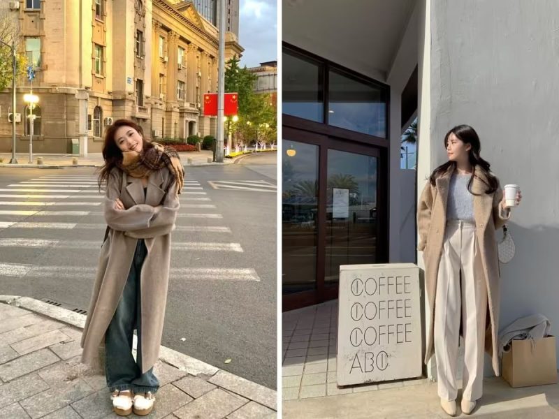 Outfit mùa đông nữ Hàn Quốc với áo sweater trẻ trung