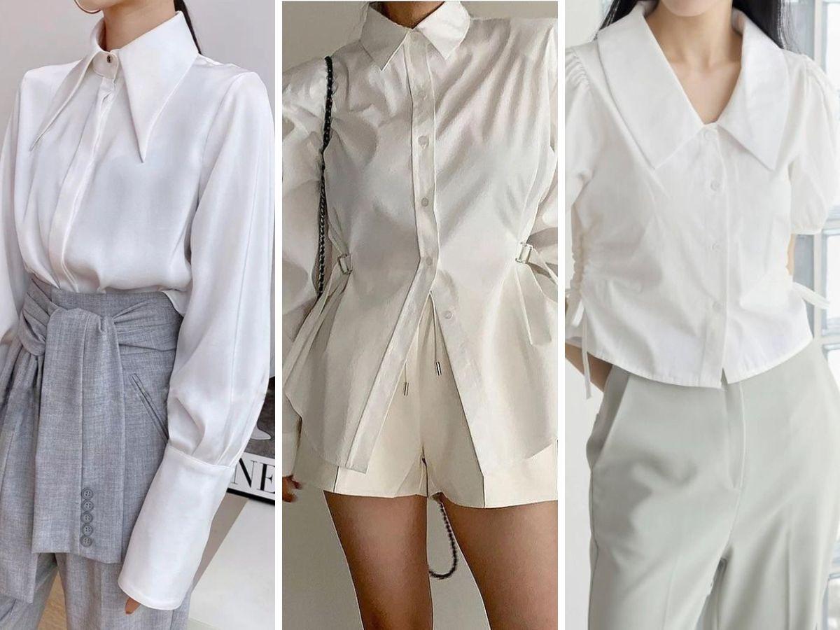 Phối áo sơ mi trắng nữ công sở thanh lịch