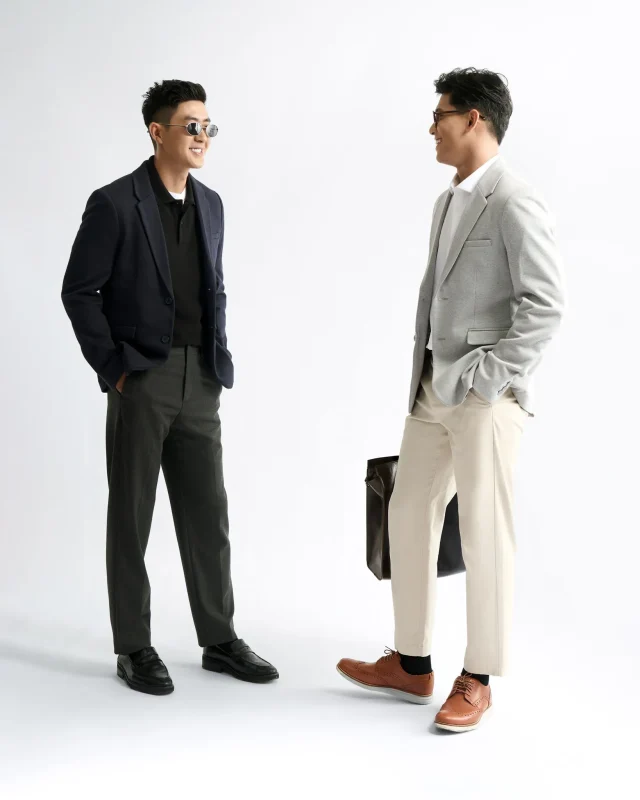 cách phối đồ với blazer nam và quần kaki