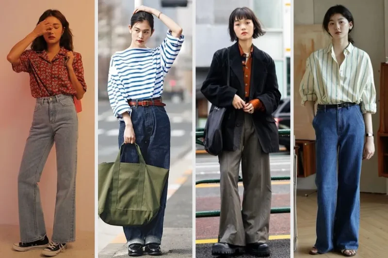 Cách phối đồ đi học cho nữ cá tính với quần baggy croptop.