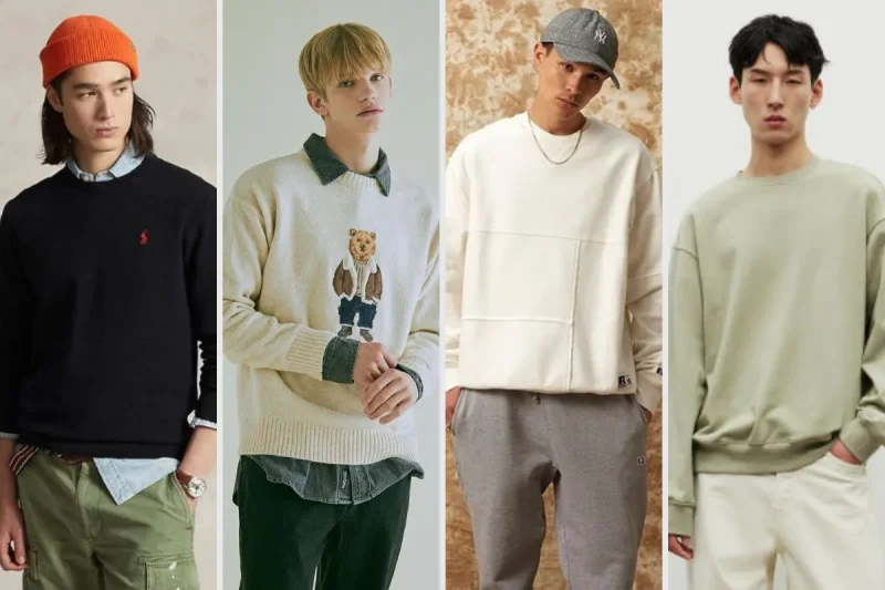 Phối đồ áo sweater nam cùng áo khoác ngoài