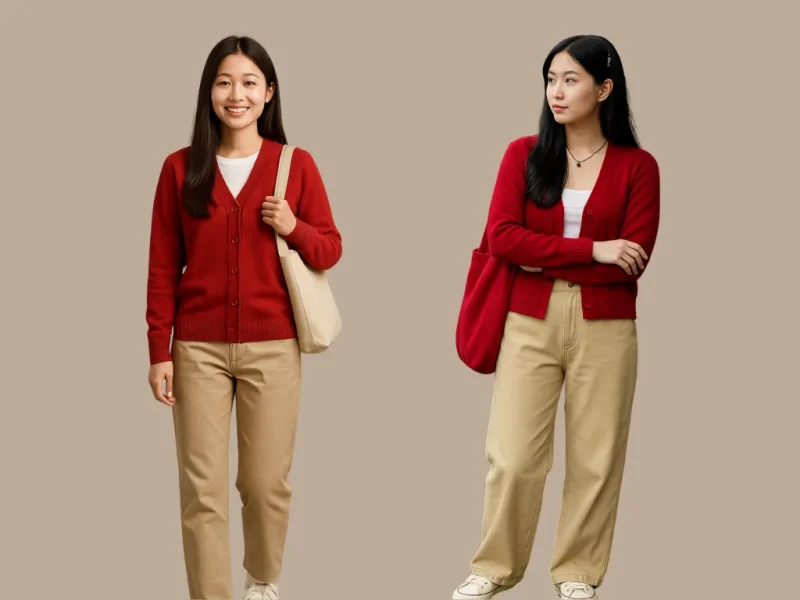 Phối đồ với quần kaki nữ street style
