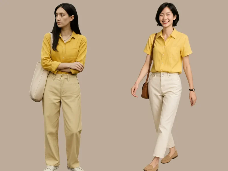 Phụ kiện phối đồ với quần kaki nữ