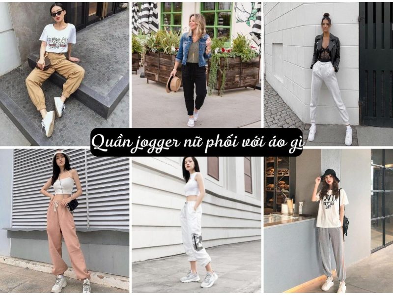 quần jogger nữ đi với giày sneaker