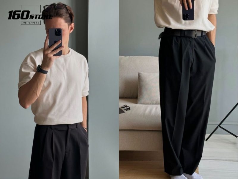 phối đồ với quần tây ống loe công sở