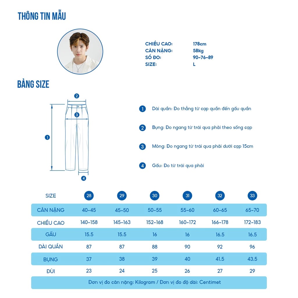 55 kí mặc áo sơ mi size gì