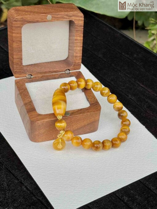 Chuỗi Mắt Hổ Vàng Tâm