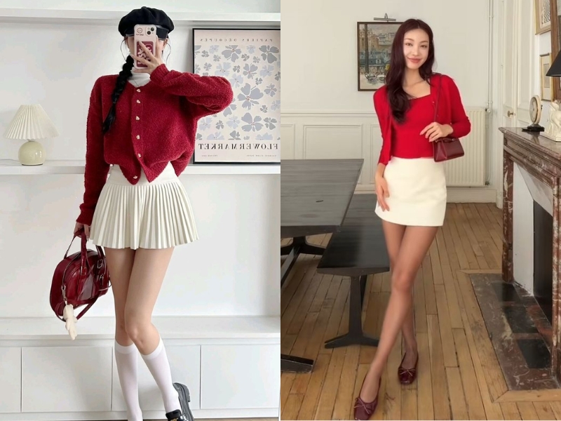 phối đồ màu đỏ cho da ngăm