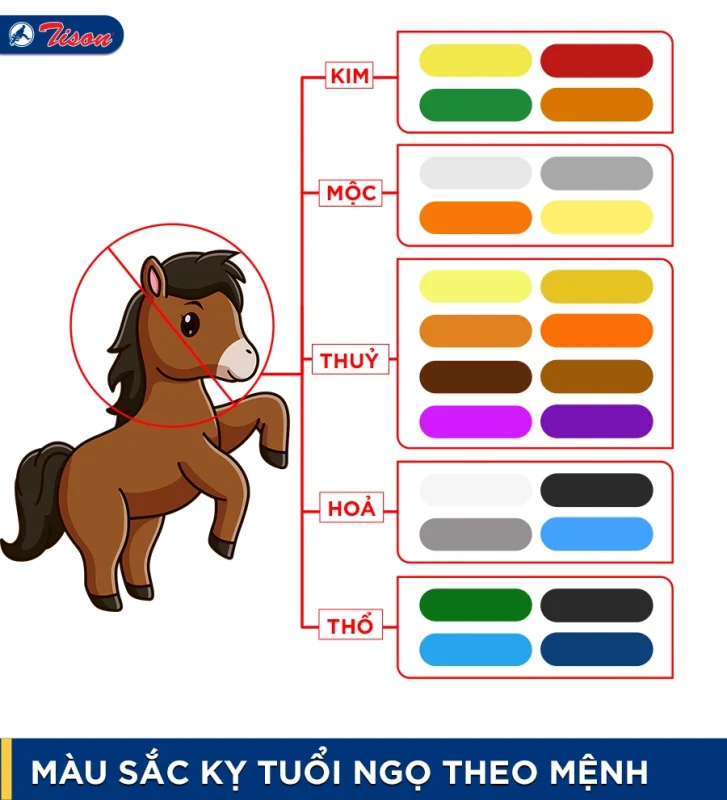 Màu kỵ tuổi Ngọ