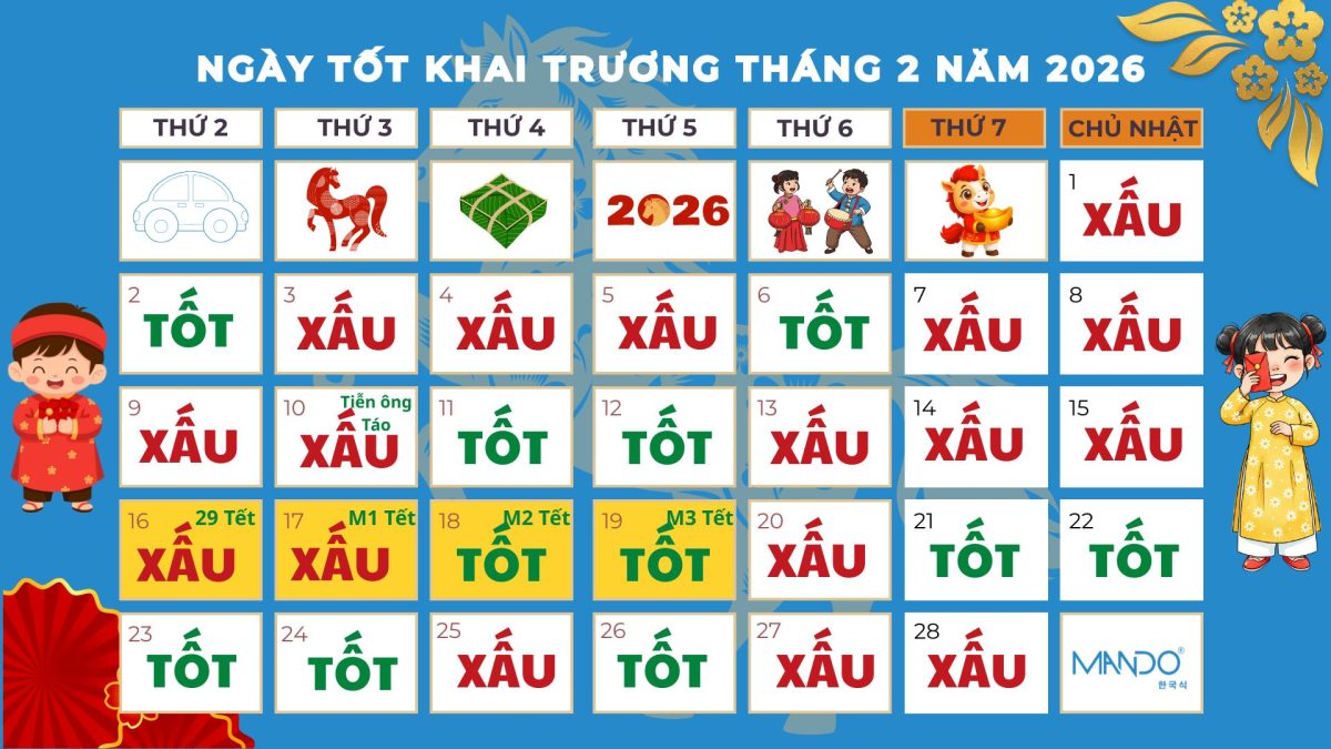 ngày đẹp khai trương tháng 2 2026