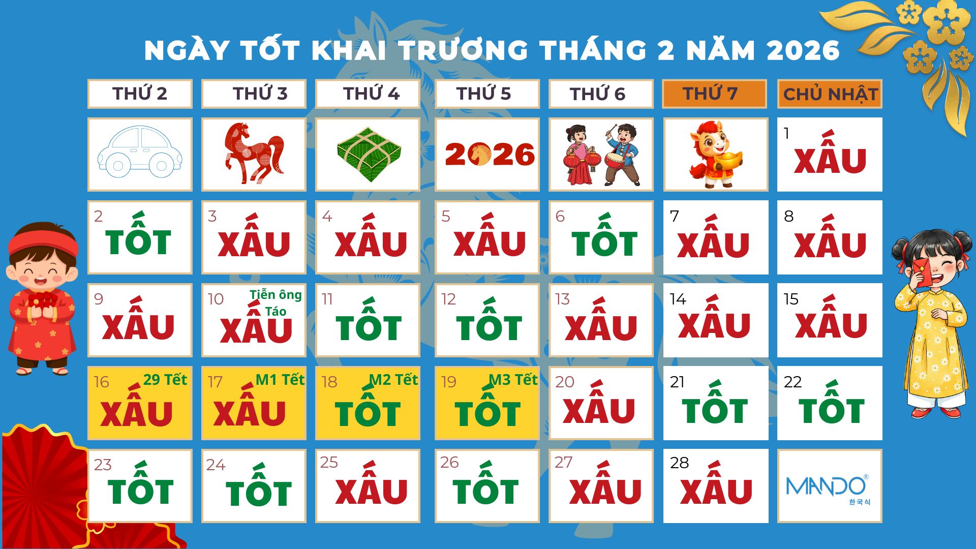 ngày đẹp khai trương tháng 2 2026