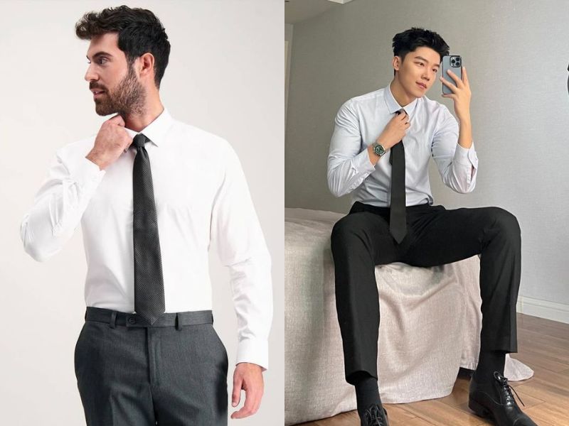 cách thắt cà vạt cho áo sơ mi