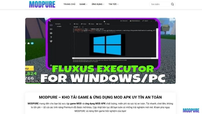 MODPURE - Kho Tải Game & Ứng Dụng MOD APK Uy Tín An Toàn
