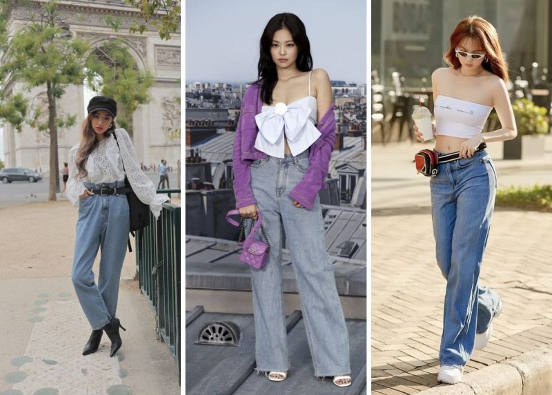 Cách phối đồ với quần jean ống suông cho nàng công sở