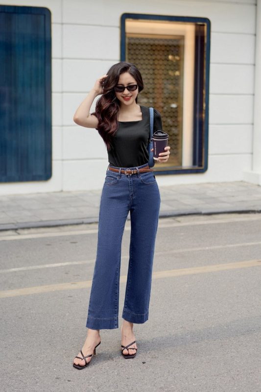 Chọn quần jean ống suông nữ tôn dáng