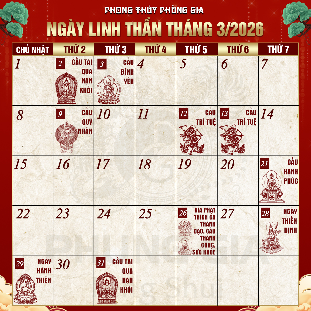 ngày lịch cắt tóc tháng 3 2026