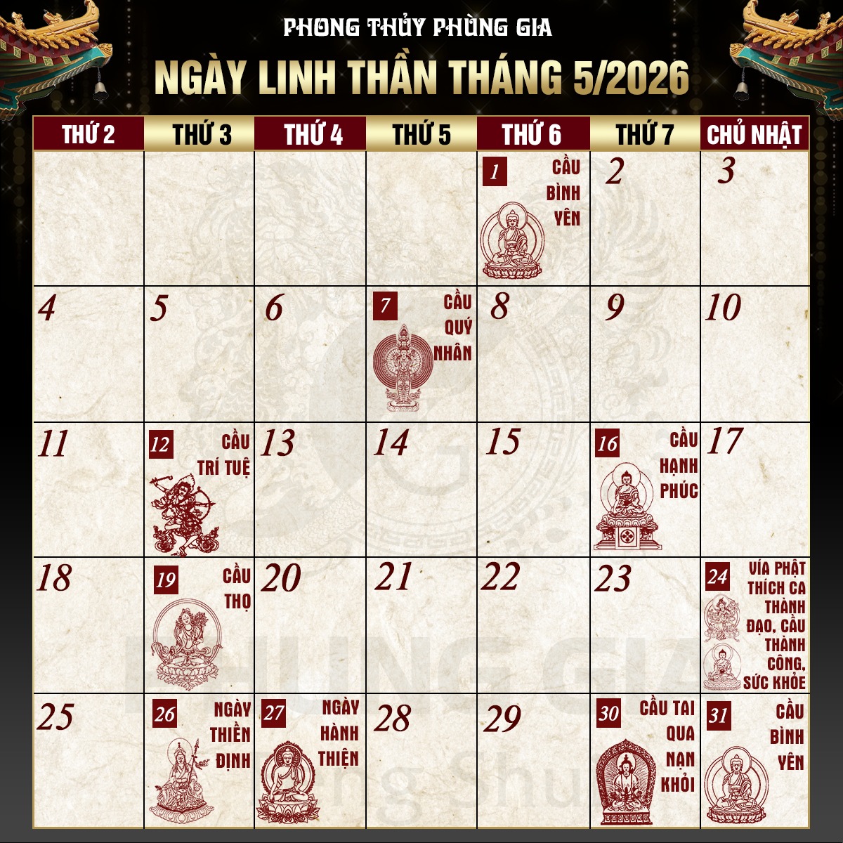 lịch ngày tốt tháng 5 2026