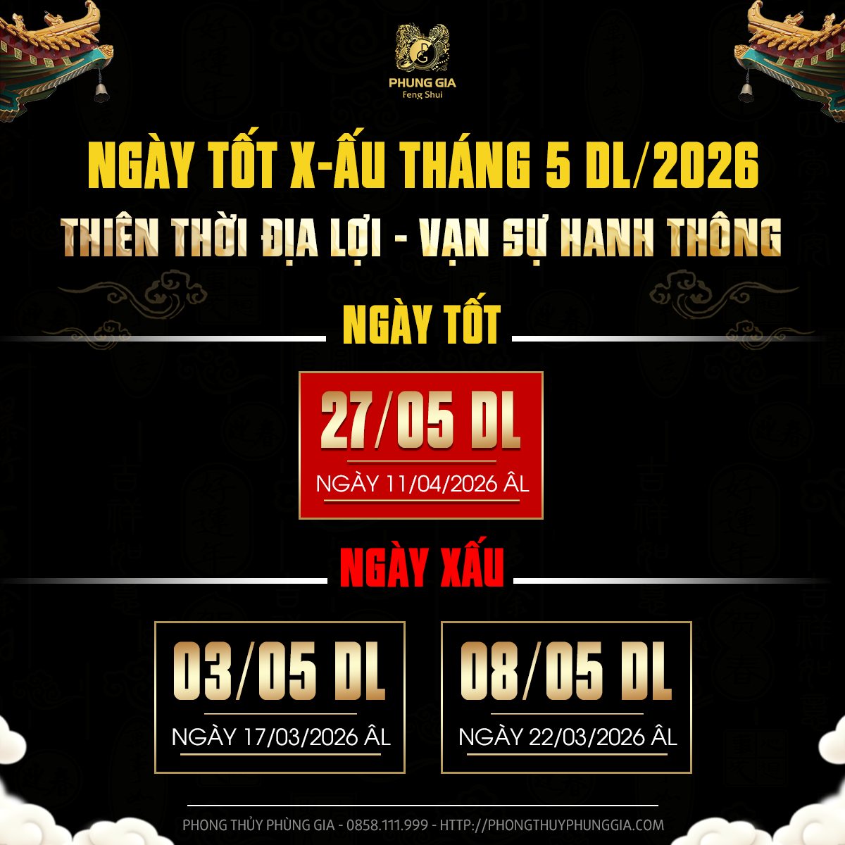 lịch ngày tốt tháng 5 2026