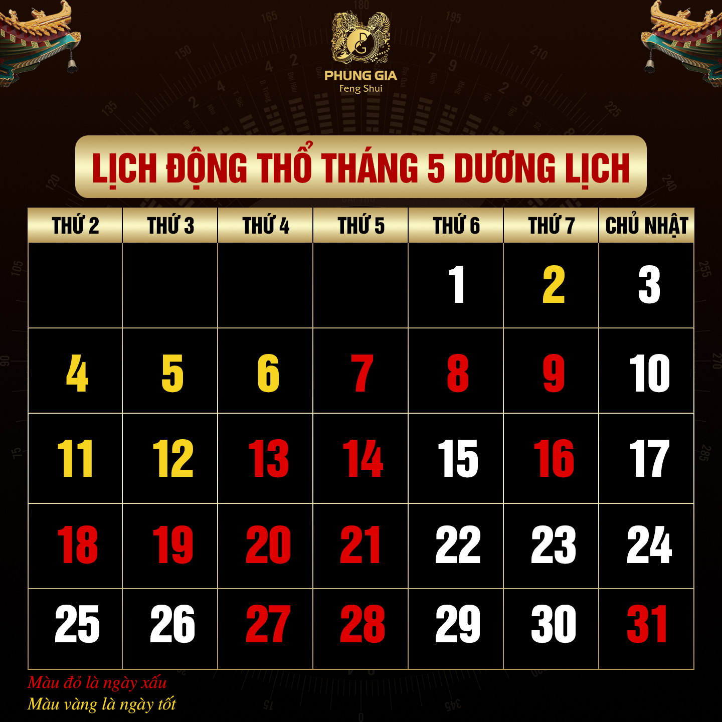 lịch ngày tốt tháng 5 2026