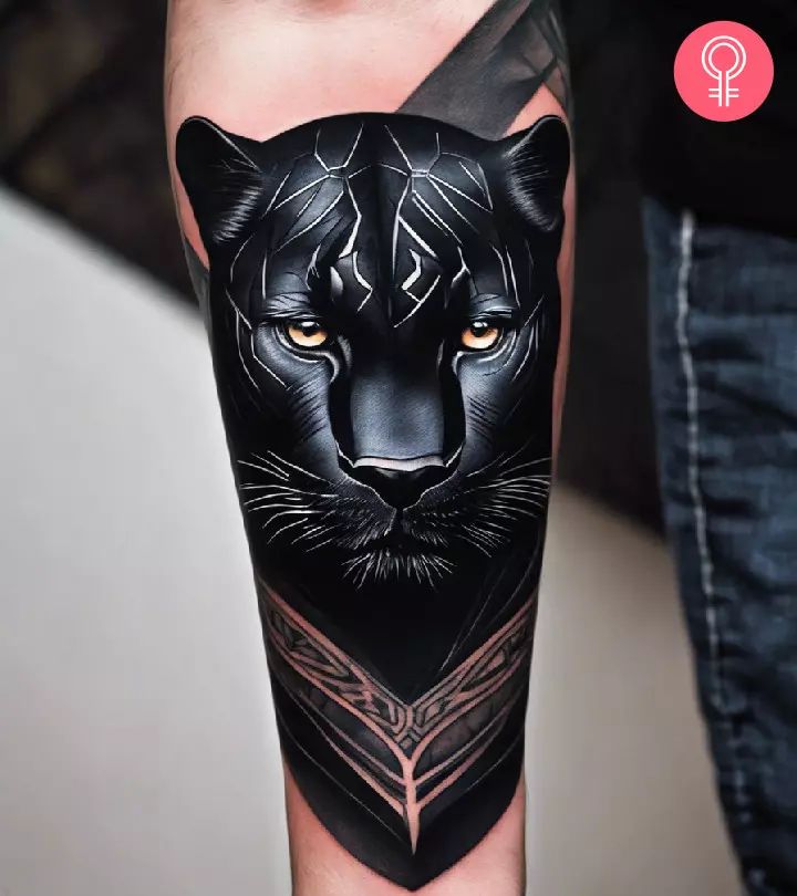 hình xăm đầu báo đen
