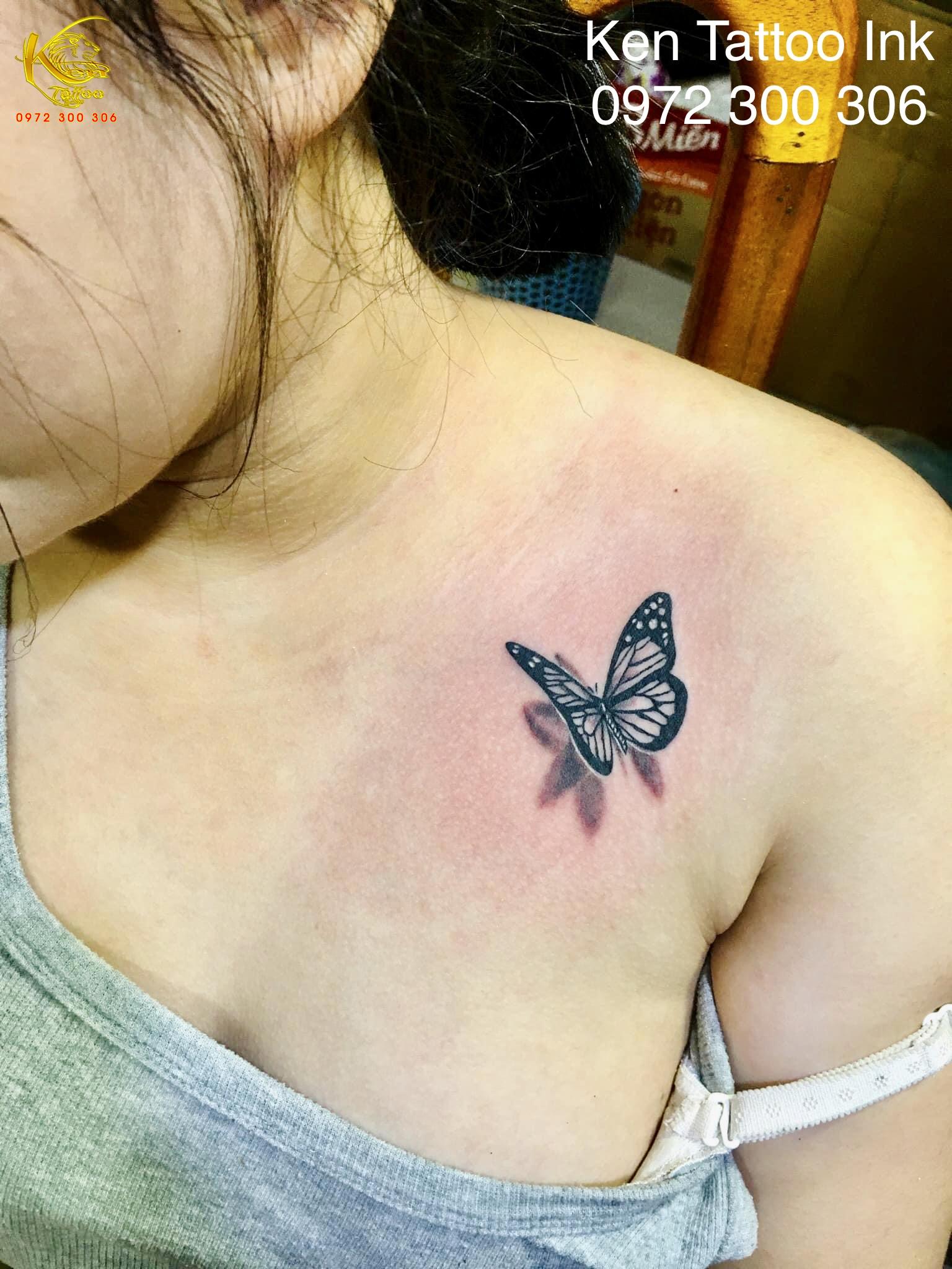 hình xăm bướm mini