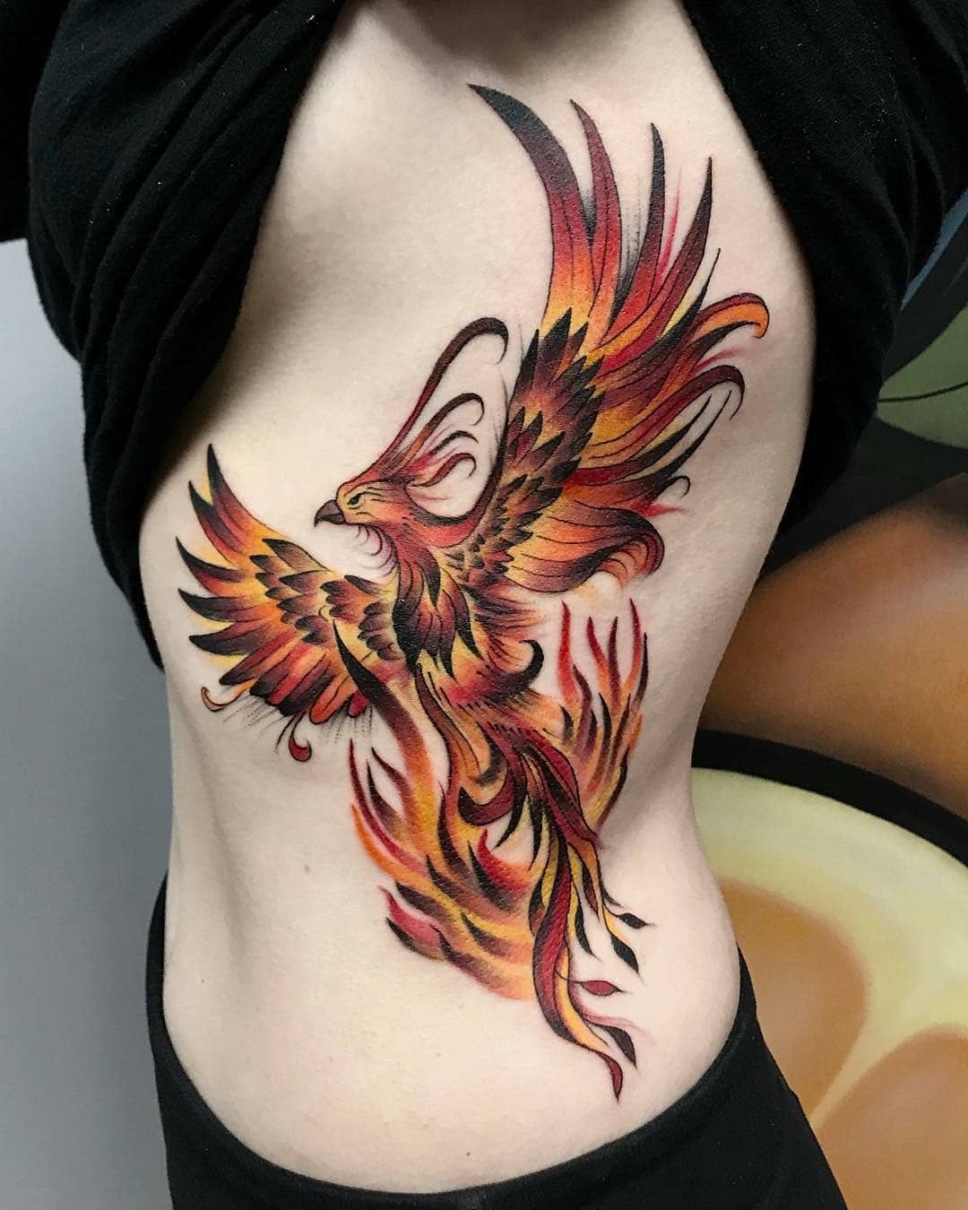 hình xăm chu tước kín lưng