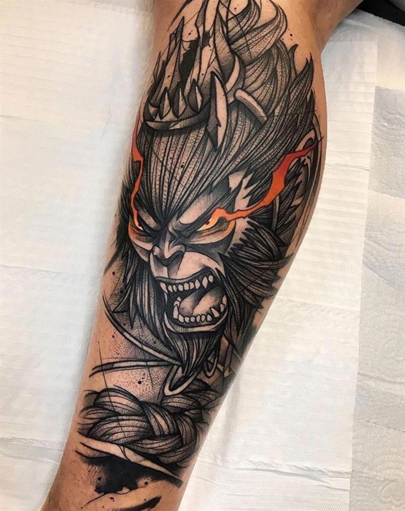 hình xăm con khỉ