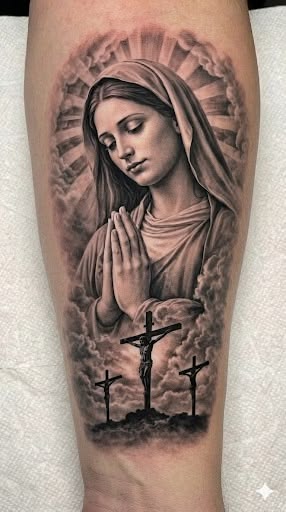 hình xăm Đức Mẹ Maria