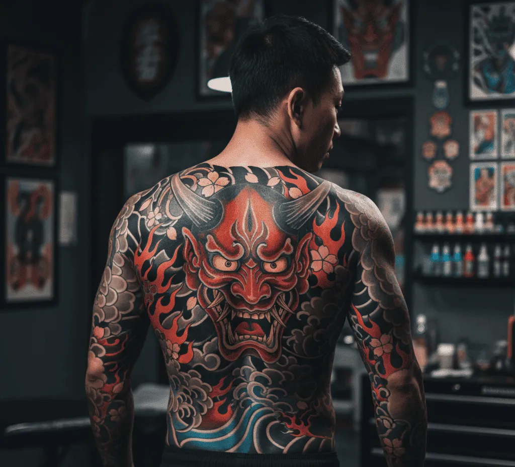 hình xăm full lưng nam