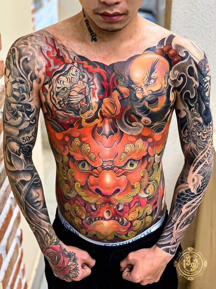 hình xăm full ngực nam đẹp