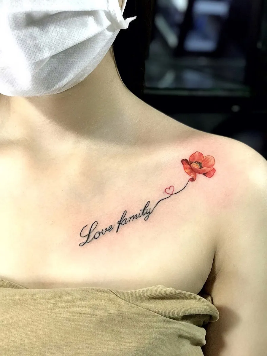 hình xăm chữ ý nghĩa về gia đình