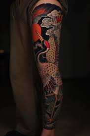 hình xăm hạc full tay