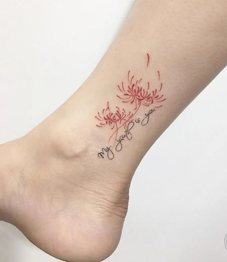 hình xăm hoa bỉ ngạn cho nữ