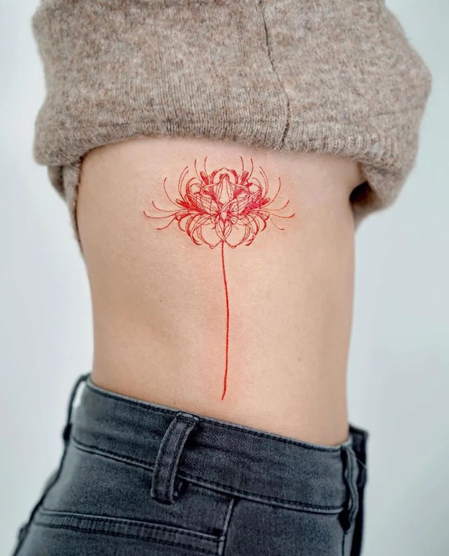 hình xăm hoa bỉ ngạn cho nam