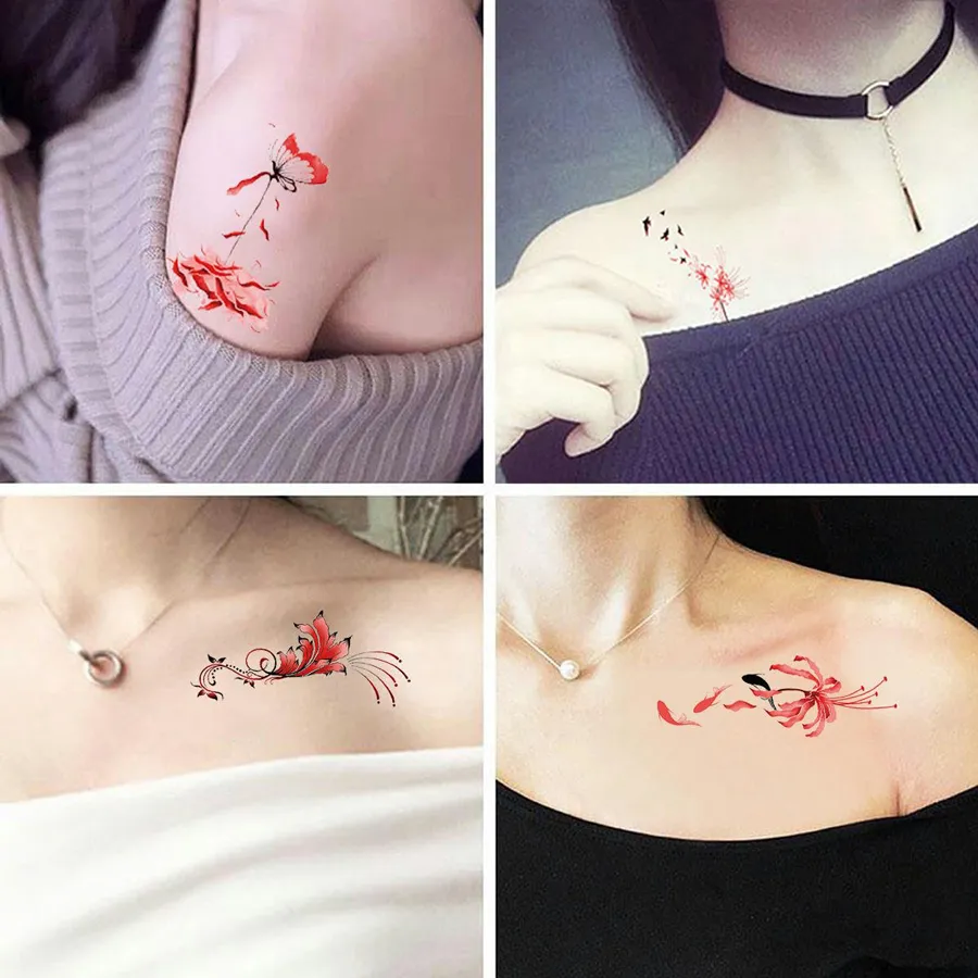 hình xăm hoa bỉ ngạn cho nữ