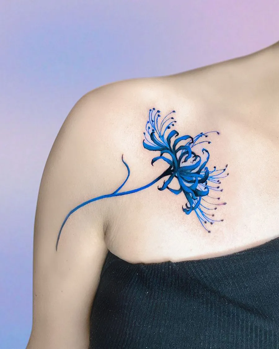 hình xăm hoa bỉ ngạn