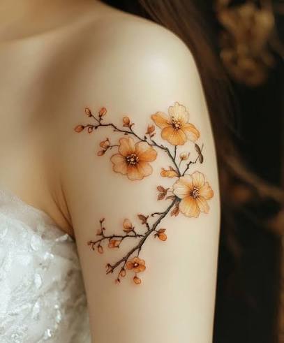 hình xăm hoa mai nhỏ