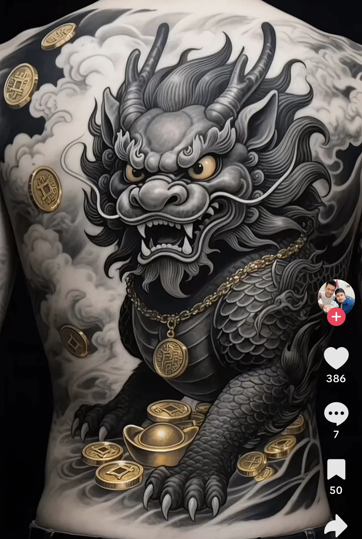 hình xăm kỳ lân chất