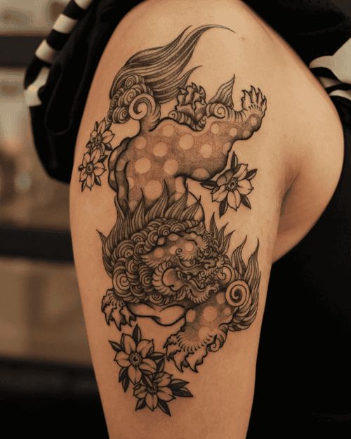 hình xăm kỳ lân bắp tay