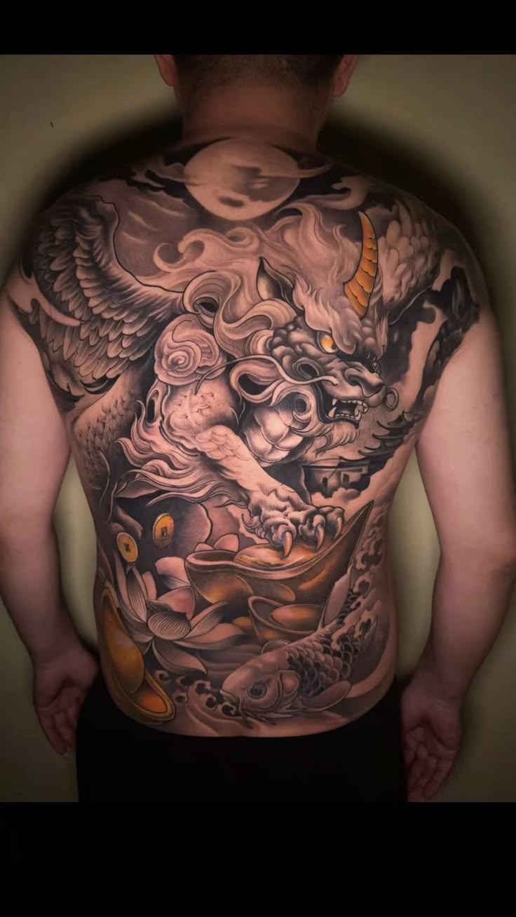 hình xăm kỳ lân cho nam