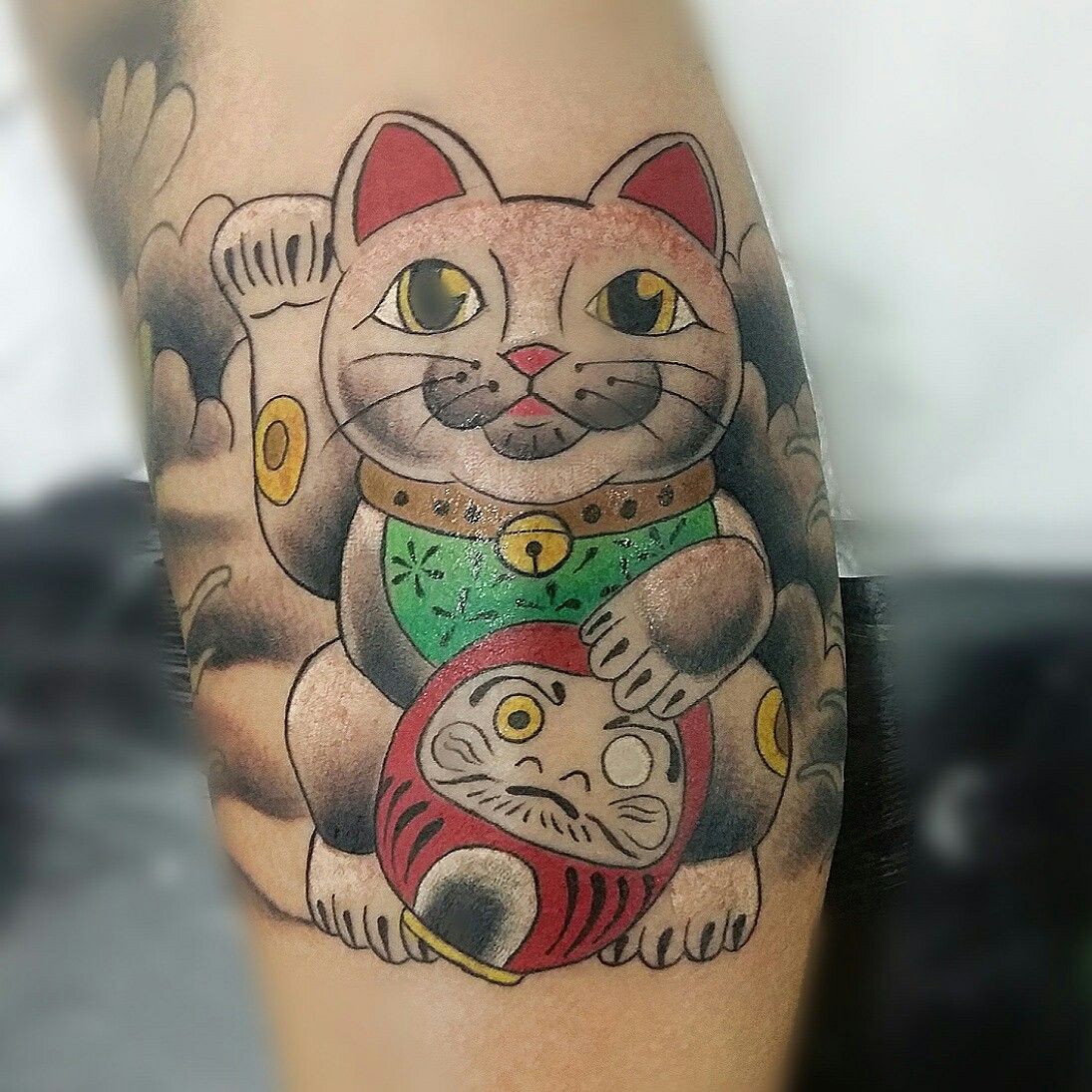 hình xăm mèo thần tài