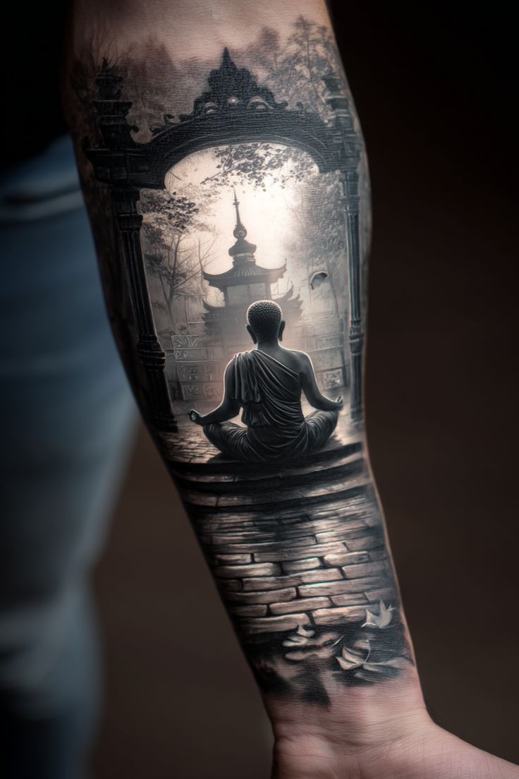 hình xăm bàn tay phật