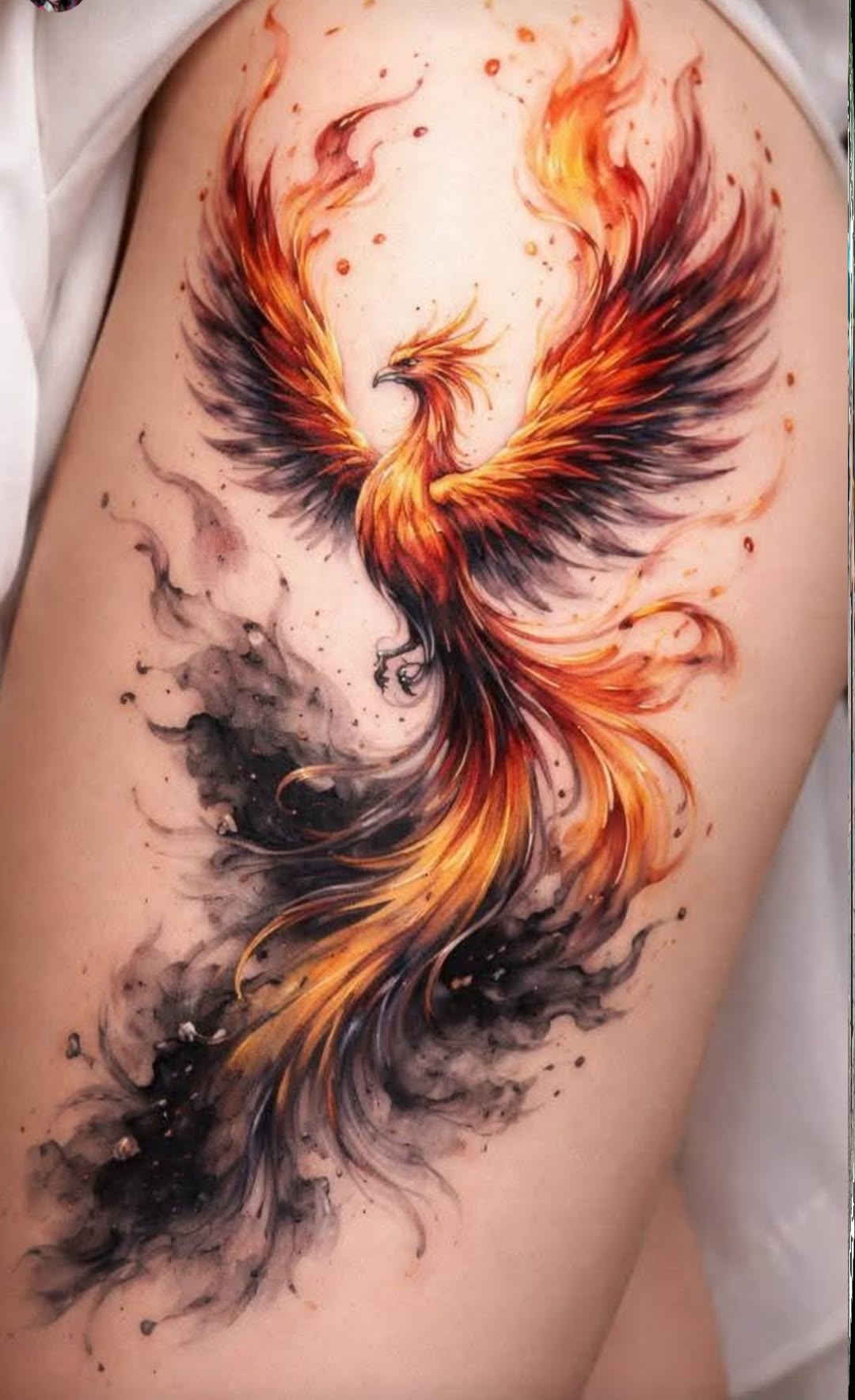 hình xăm phượng hoàng đen trắng