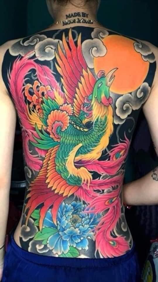 hình xăm phượng hoàng full lưng