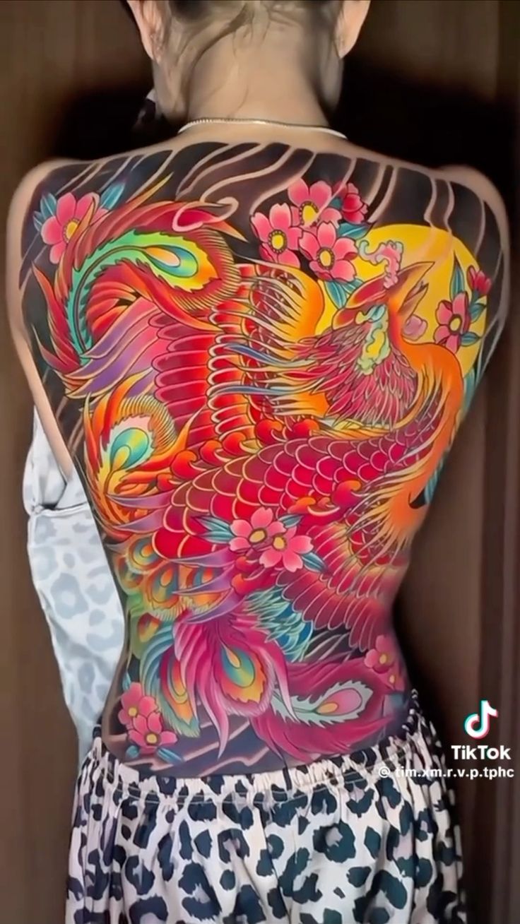 hình xăm phượng hoàng full lưng