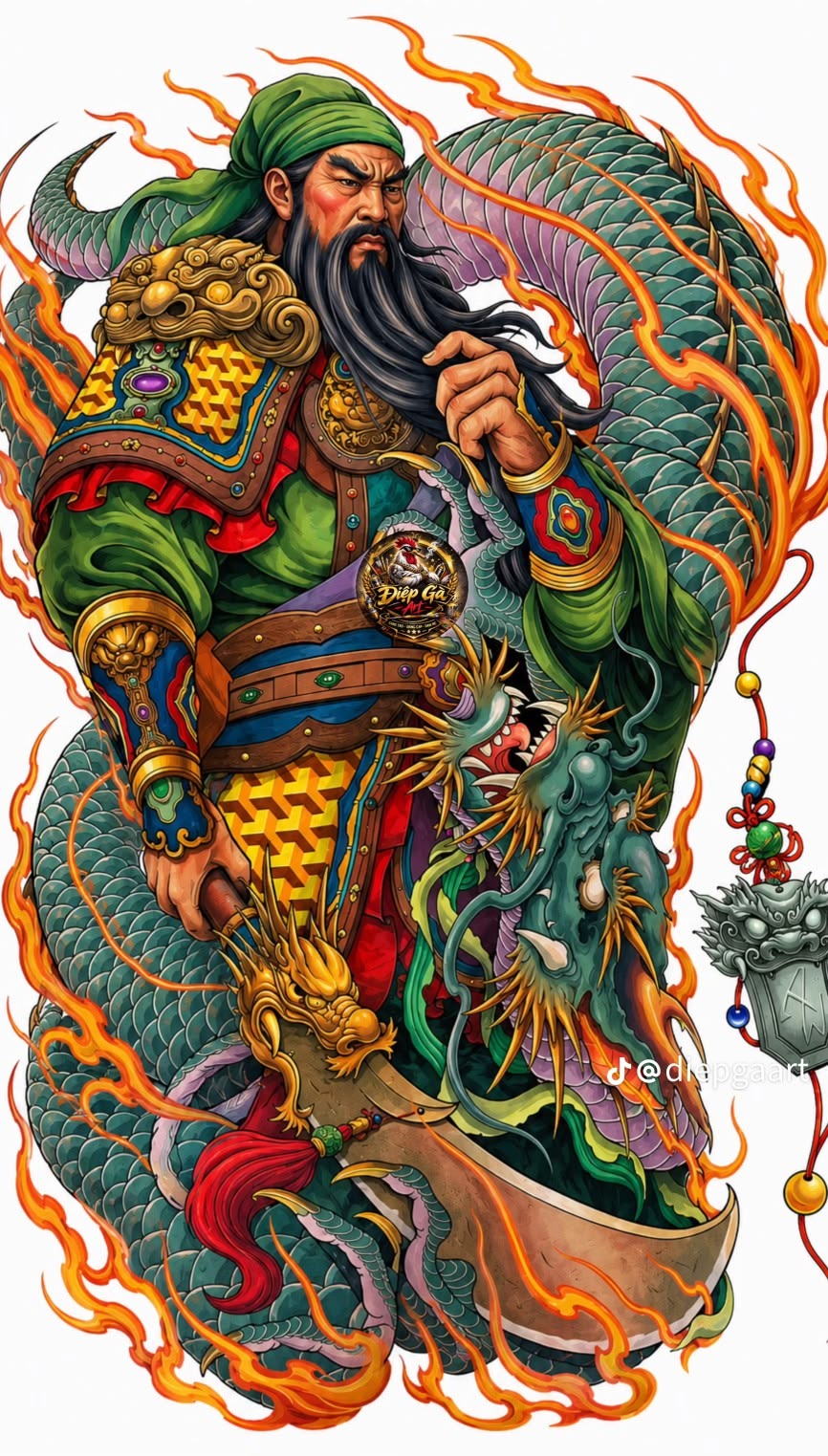hình xăm Quan Công full lưng