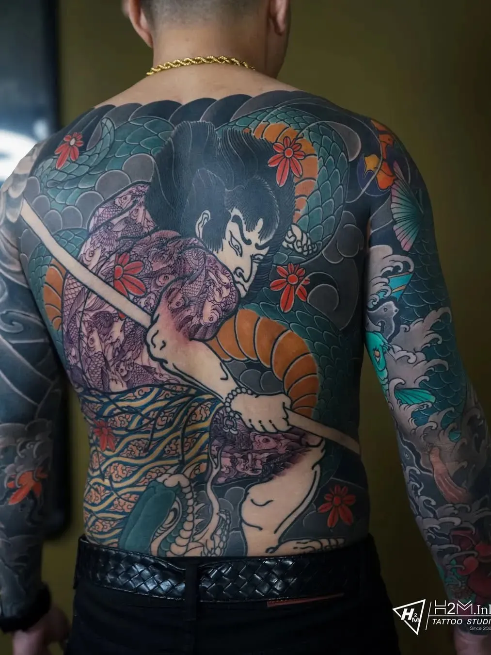 hình xăm samurai nhỏ