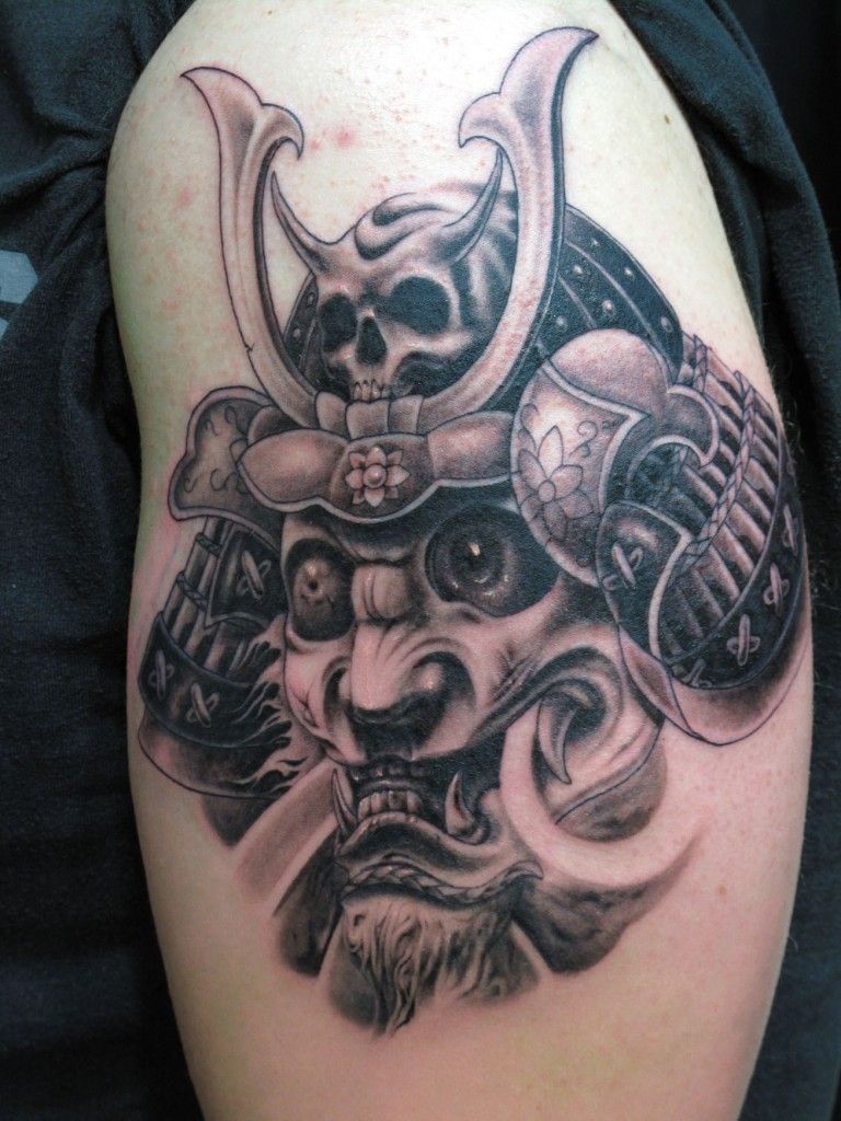 hình xăm mèo samurai