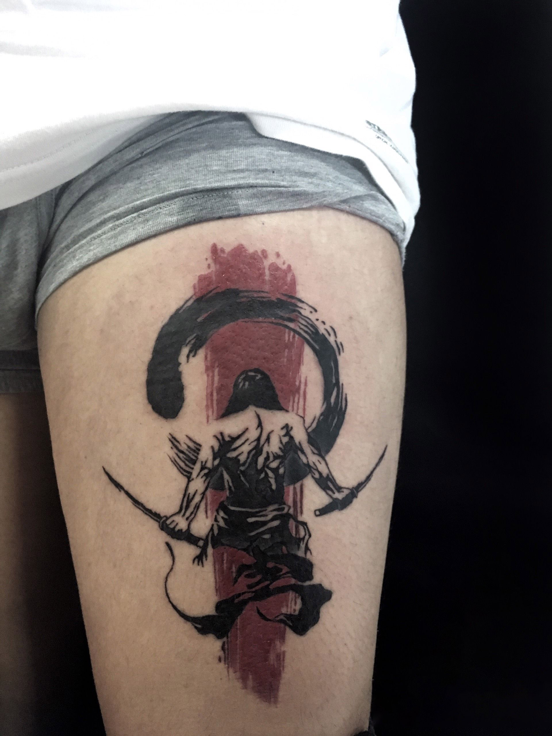 hình xăm mèo samurai